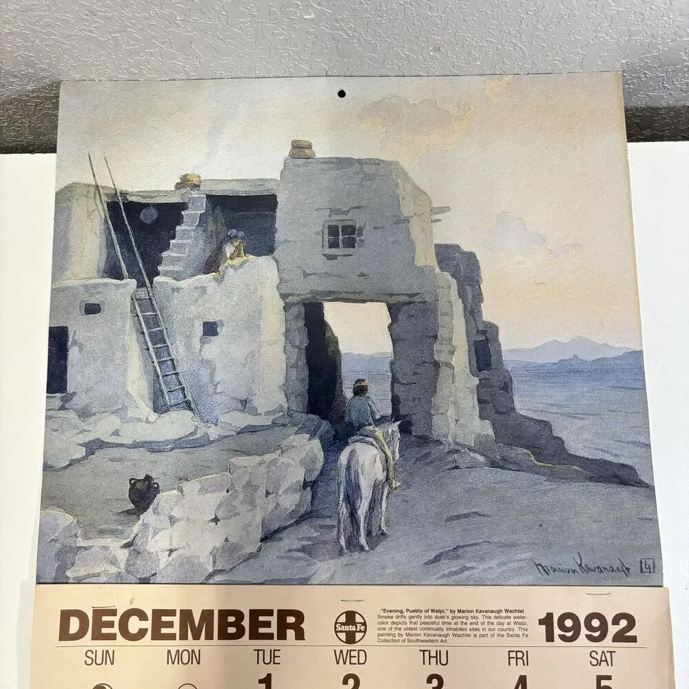 ATSF VTG 1993 Santa Fe Railway Color Calendar Pages Intact Artwork Kavanaugh